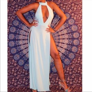 Thigh high slit dress